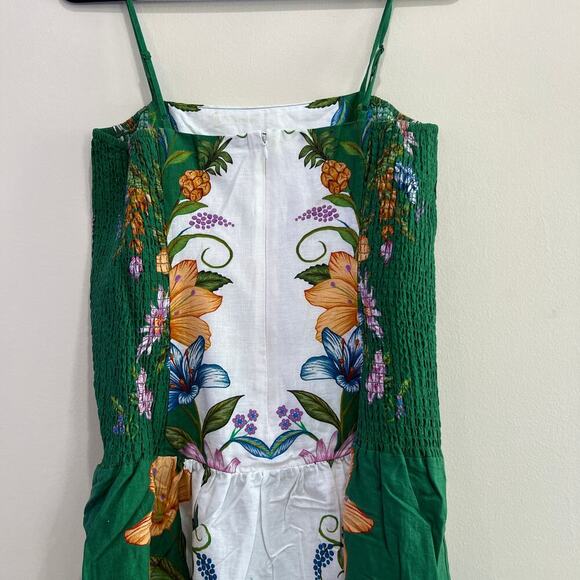 NEW NWT Farm Rio Sweet Bloom Dreamscape Linen Blend Sleeveless Midi Dress Size L - Picture 8 of 11